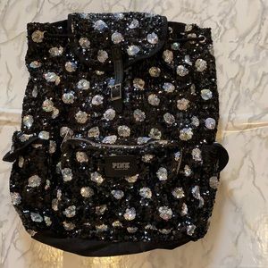 RARE Victoria's Secret Pink Sequin Polka Dot Backpack
